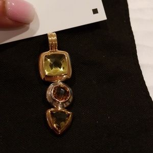 David yurman 3 stone pendant gold and silver